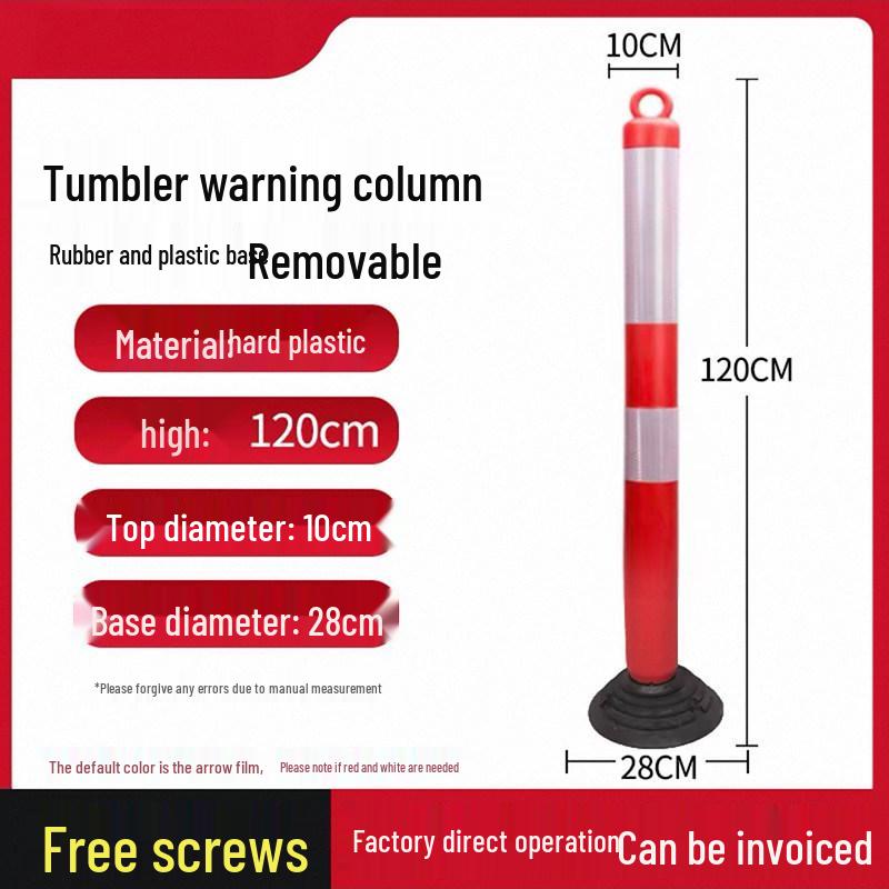 75cm Reflective Plastic Warning Post, Elastic Intersection Safety Barrier, Anti-Collision Isolation Pile for Parking