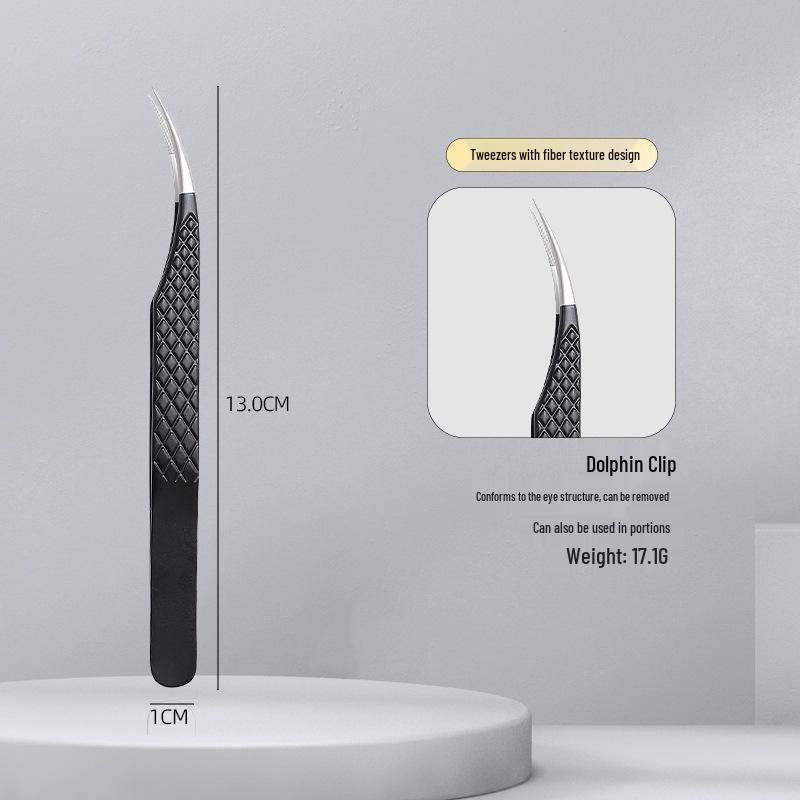 Gold Stainless Steel Precision Eyelash Tweezers for Grafting and Separation