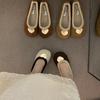 Polka dot round head bow flat single shoes women's shoes autumn new temperament ballet evening shoes