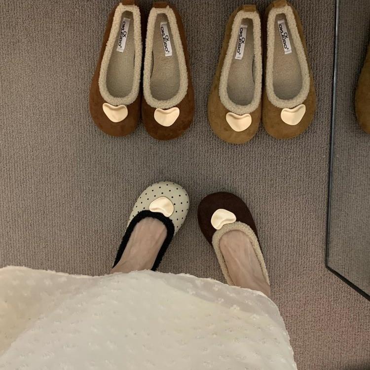 Polka dot round head bow flat single shoes women's shoes autumn new temperament ballet evening shoes