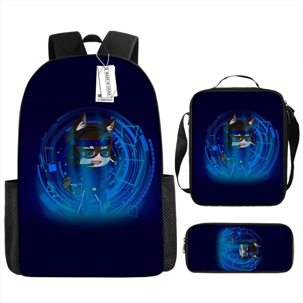 Two-dimensional Children's Schoolbag Animation Boys Backpack Satchel Pencil Case Oxford Cloth