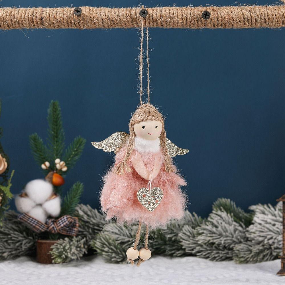 Handmade Christma Doll Ornaments Durable Xmas Angel Ornaments Funny Plush Angel Pendant  Home Decor