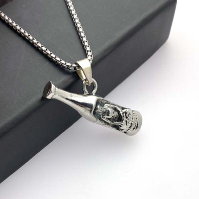Vintage Hip Hop Style Wine Bottle Buddha Shape Titanium Steel Necklace Wine Bottle Opener Pendant Accessories
