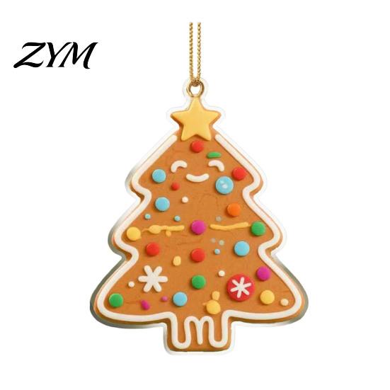 Xmas Party Home Decor Supplies Gingerbread Christmas Tree Pendant, Double-sided Acrylic Hanging Ornament for Durable Double Sided Printed Charms