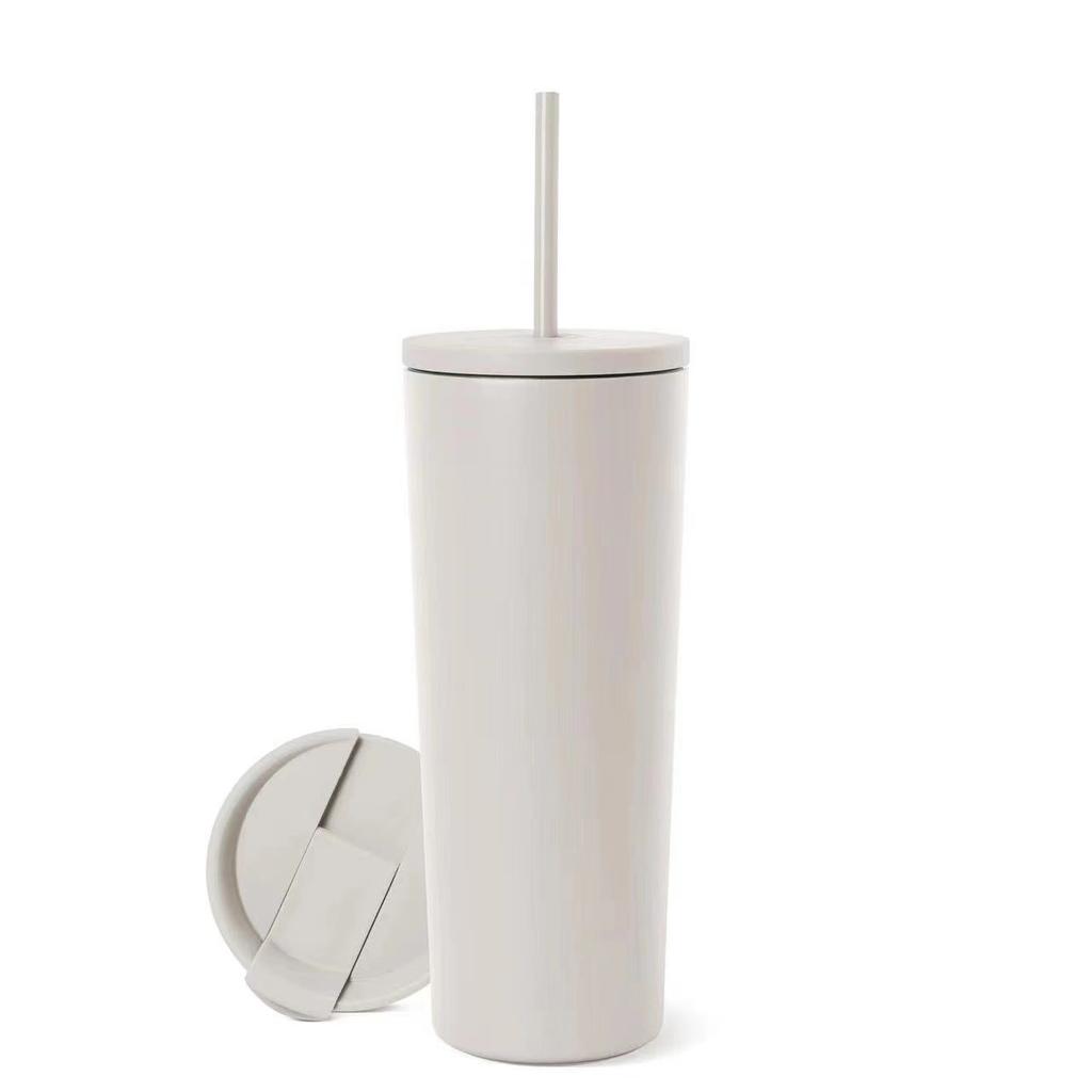 Popular SIM-style Stainless Steel Coffee Cup with Dual Lids, Vacuum Portable Double-lid Sealed Cup