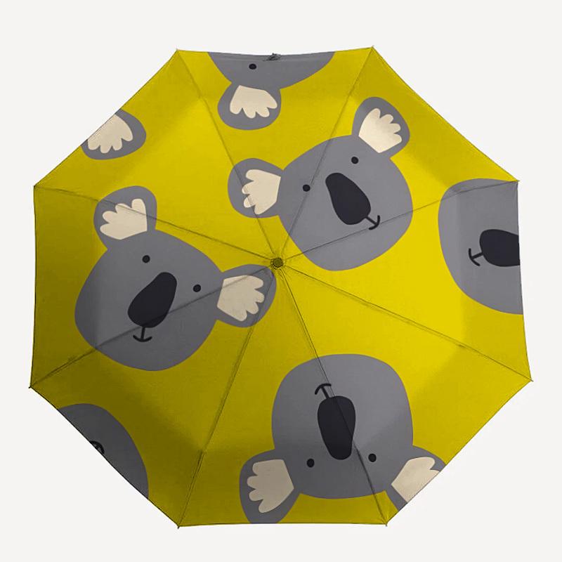 

1pc Koala Print Automatic Folding Umbrella, Portable & Foldable Design with 8 Ribs, Casual Outdoor Accessory Halloween and Christmas gifts y