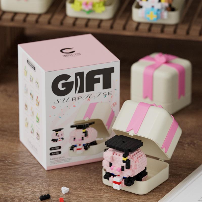 Cute Animal Pendant Set: Panda, Tiger & Rabbit Dolls Compatible with Lego Bricks - Children's Toys Gift Box