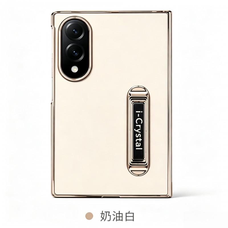 Leather Phone Case With Stand Galaxy Z Fold Flip Series Protective Cover Kickstand