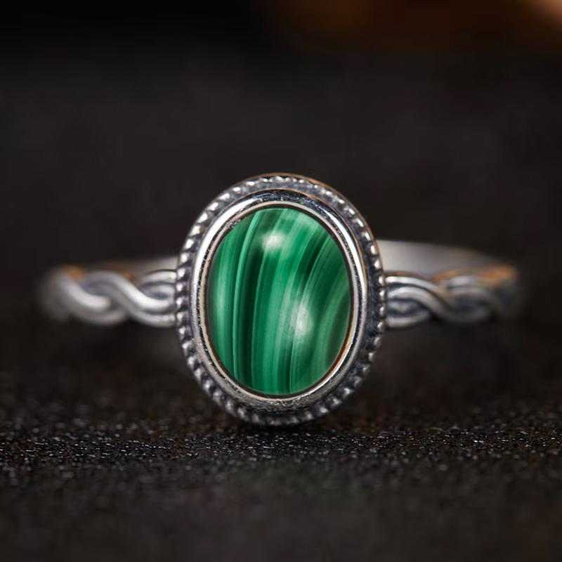 Pierścionek ze srebra sterlingowego z czarnym onykssem Vintage Prosty minimalistyczny styl Okrągły kształt Kamień naturalny Czarny pierścionek Biżuteria dla kobiet