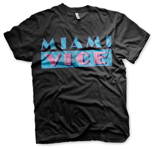Officially Licensed Miami Vice Distressed Logo 3XL 4XL 5XL Men s T-Shirt XXL