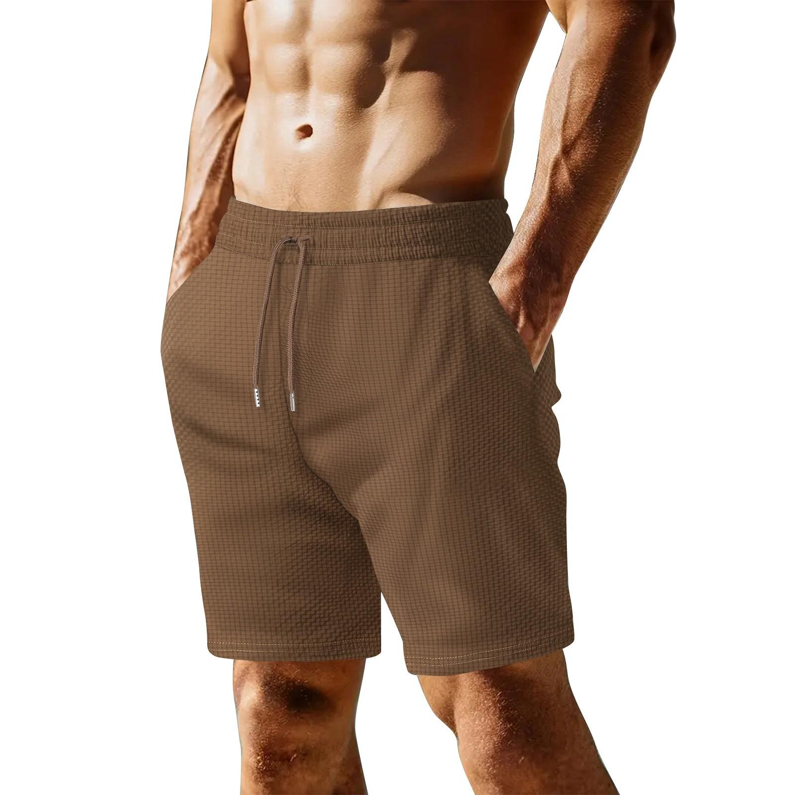 

Men s Summer Color Casual Sports Quick Drying Breathable Shorts M кавовий