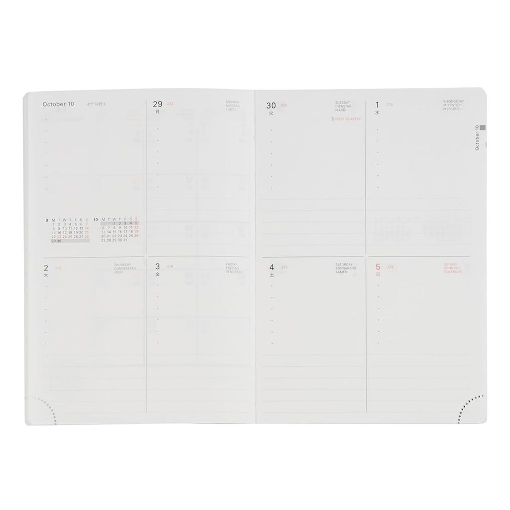 Delfonics Planner 2026 Edition (Starts October 2025) A6 Animal Weekly Planner (Blue-Gray)