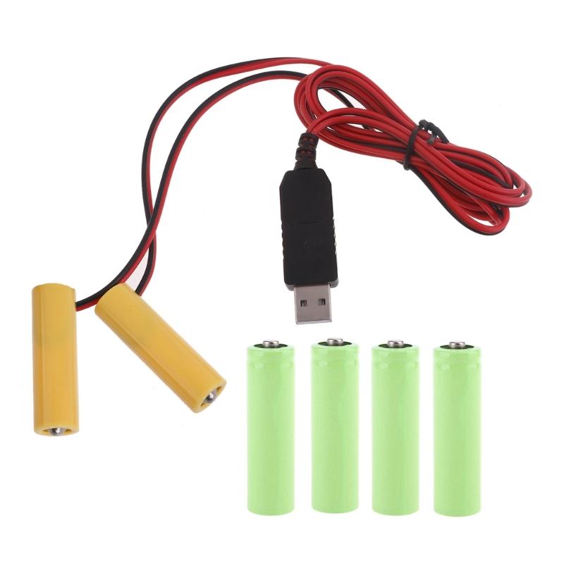 1 Set USB 5V2A to 4.5V1A AA Battery Elimination Cable Convenient Dummy Battery Power Supply Adapter Cord for Doorbells