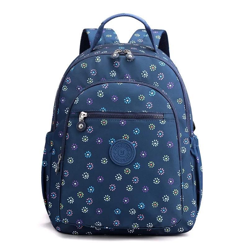 New Printing Women'S Waterproof Nylon Backpack Simple School Bag for Teenage Girl Shoulder Travel Bag School Backpack 2023
