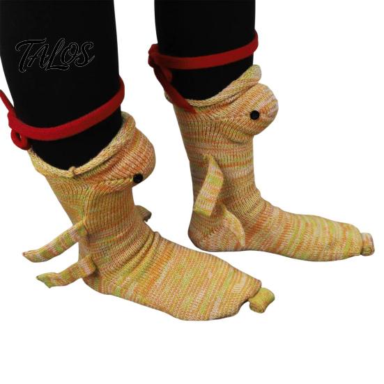 Calzini Coccodrillo da Uomo Lavorati a Maglia Animale Divertenti Caldi Invernali da Casa Unisex Stravaganti Carini Squalo Pesce Regalo Natale San Valentino Mamma Design Crew