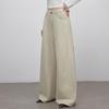 unifree American Retro Angel Wing Print Washed Loose Wide-Leg Casual Pants