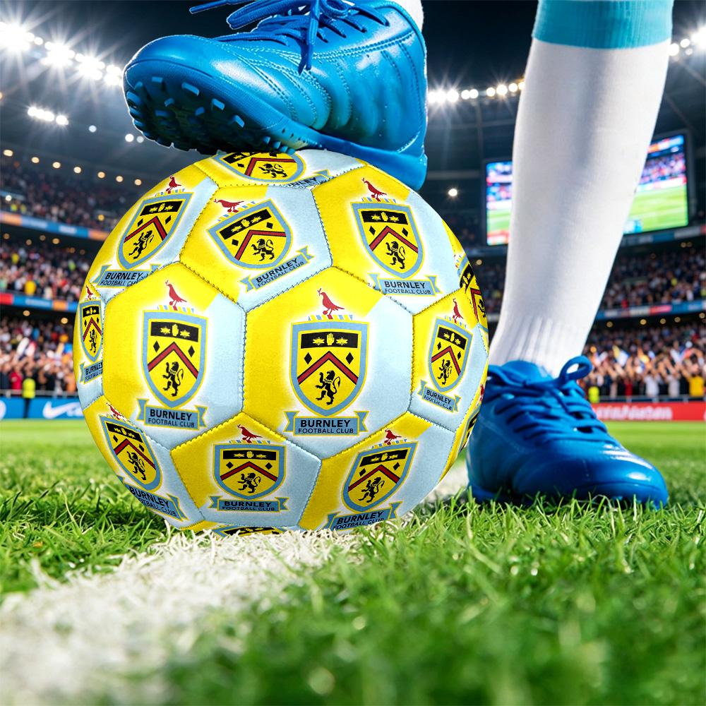 Burnley FootballPrinted Size 5 Soccer Ball, Anti Slip Adult Match Football Souvenir for Football Fans