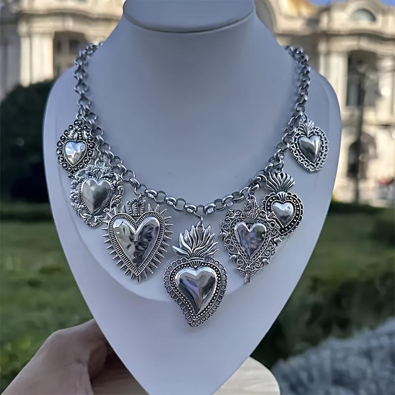 1 Pezzo Moda Squisito Collana Girocollo a Catena O da Donna Collana con Ciondolo Geometrico Irregolare a Forma di Cuore Gioielli Y2K Quotidiani da Festa