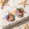 Dopamine Vacation Style Colorful Acrylic Corals Dangle Earrings for Women Bohemian Shell Pendant Earring Summer Beach Jewelry