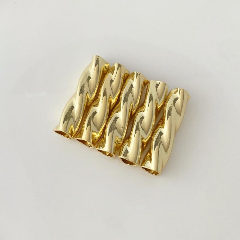 Gold-Plated Twisted Hollow Copper Tube for DIY Jewelry & Clothing Accessories