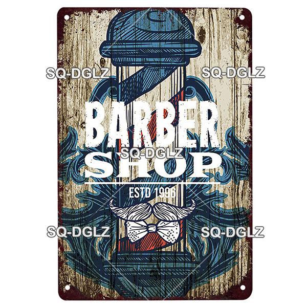 Vintage Metal Tin Sign Retro Barber Shop Wall Decor Aluminum Shaving Haircut Poster Plaque