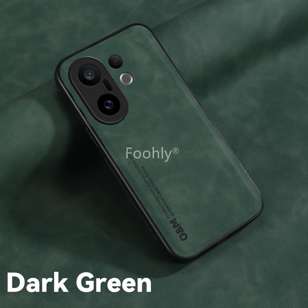 Nubuck Leather Shockproof Magnetic Case for Vivo X200 FE Protective Cover Back Shell Coque Funda