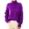 Women's Fashionable Long-sleeved High-neck Knitted Flower Pullover Sweater Sweater Top