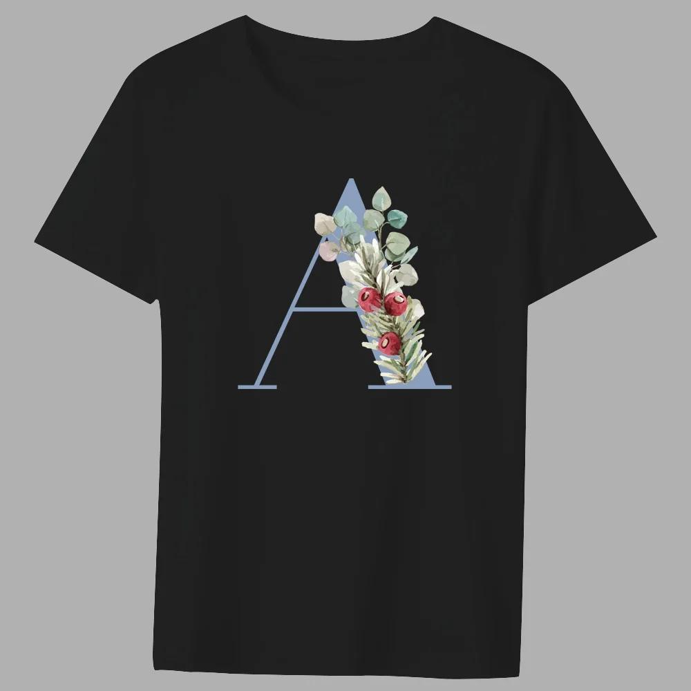 

Men s T-shirt Basic Print Short Sleeve Anime Top Blue Lettern Series Casual Black O-neck Youth Men s Commuter Comfortable Shirt M чёрный