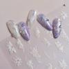 Laser White Semi-Transparent Flower Nail Sticker DIY Creative Decoration