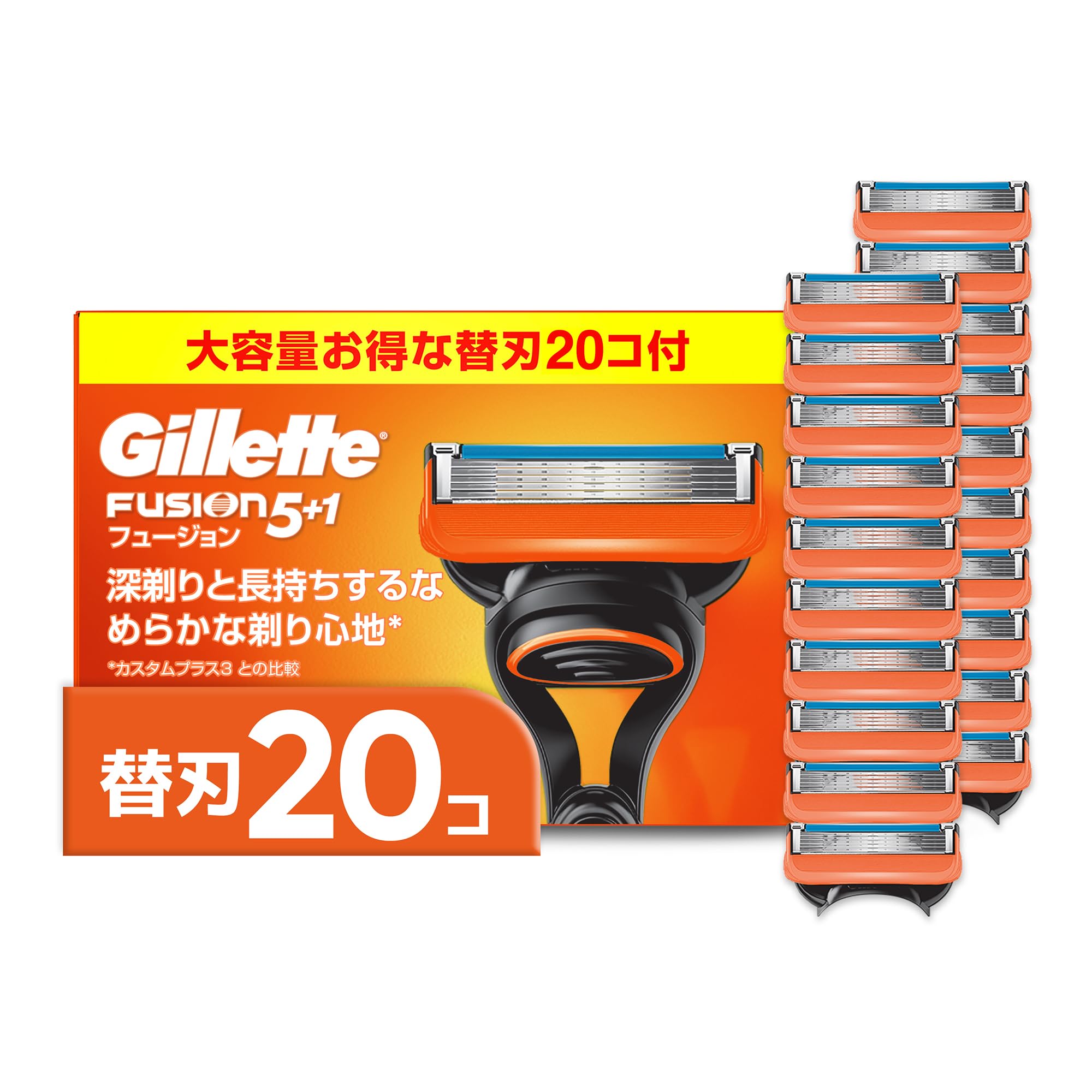 

Gillette Gillette Razor Refills for Fusion Close Shave [Authentic] (20 Blades) Men, Razor, оранжевый