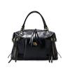 Bolsa BD de couro, bolsa de bowling de couro de boi estilo locomotive, bolsa tote feminina de grande capacidade, bolsa de travesseiro portátil para o trabalho