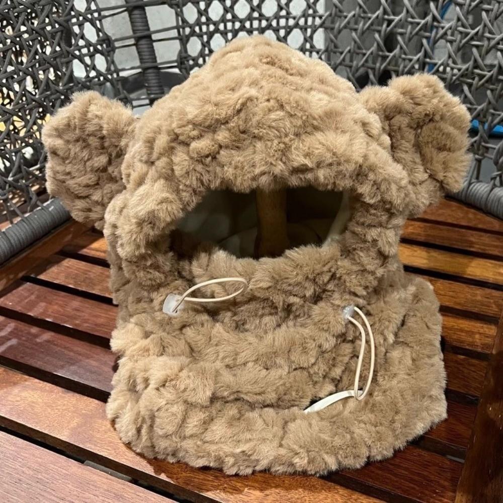 Ear Protection Winter Plush Hat Windproof Girl's Hat Hooded Scarf Fashion Earflap Bonnet Hat