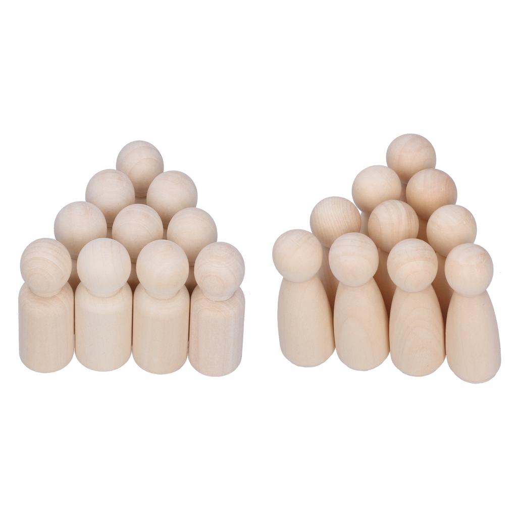 Wooden Peg Dolls Wooden DIY Doll Figure After-sales Guarantee Smooth with High-quality Hardwood for Kids DIY Art Craft Painting