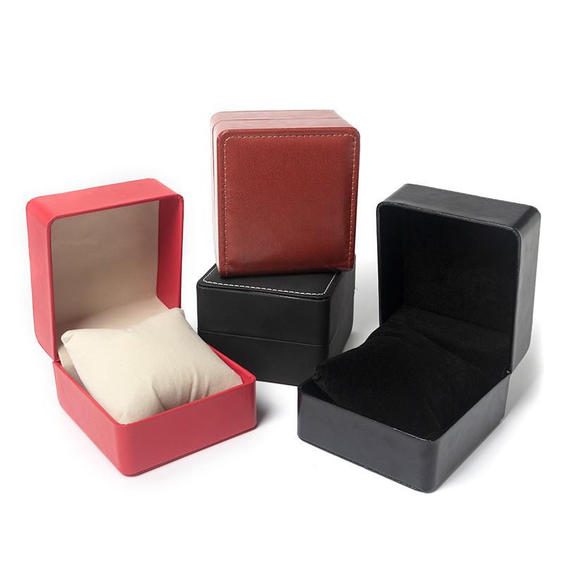 Green Round Corner PU Leather Watch and Jewelry Box