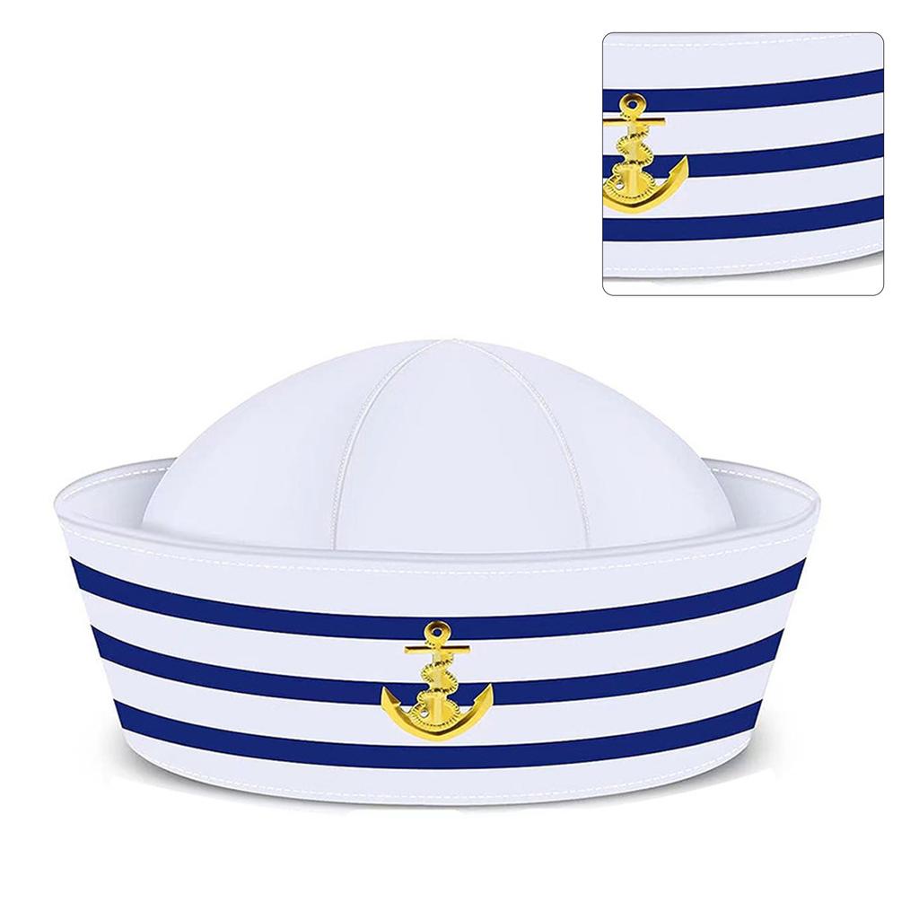 Fashion Navy Sailor Hat with Neckerchief Set Delicate Girls Woman Hat Uniform Roll Up Brim Hat Ladies for Carnivals
