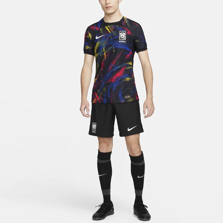 Nike Splatter Print Full Print Short Sleeve Soccer Jersey 2022/23 Season Men Tops Black DM9710-010