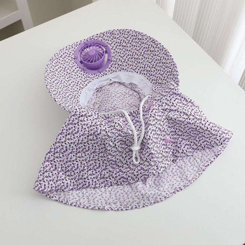 Breathable Solar Fan Cap USB Charging Cooling Fan Hat Sunscreen Cap Sun Cap  Outdoor Activities