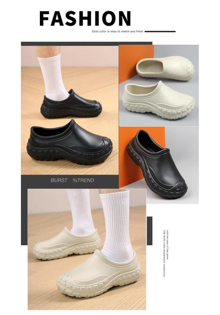 Non-Slip Waterproof Thick-Soled Oil-Resistant Slip-On Casual Rain Boots for Hotels and Restaurants