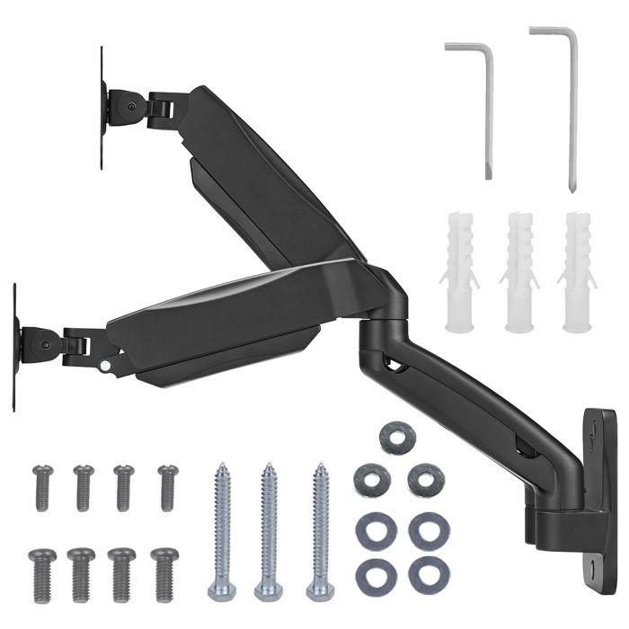 Support mural pour deux moniteurs - maclean - mc-988 - 17-32 pouces - 9kg max - réglage inclinaison