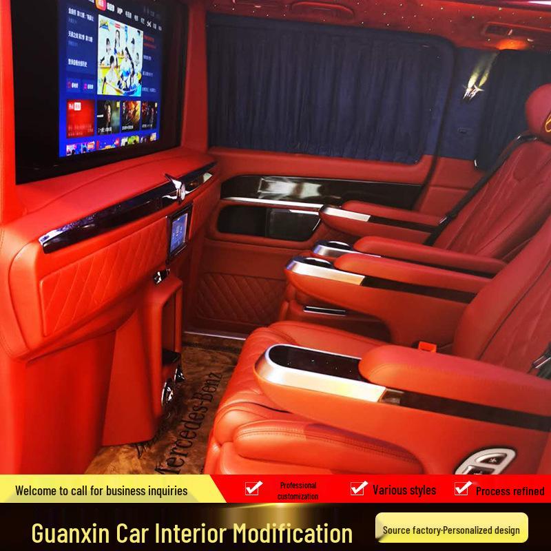 V260L Car Interior Renovation In Red Style