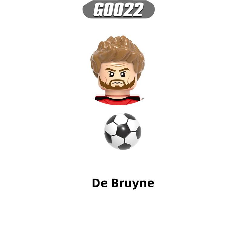 Fußballfeld Bausteine DIY Tischfußballbrett Bausteine Lernspielzeug Geschenk für Kinder Berühmte Fußballstars