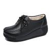 Women Genuine Leather Platform Shoes Winter Plush Walking Shoes 5cm High Wedges Heels Shoes Elegant Warm Mother Shoes