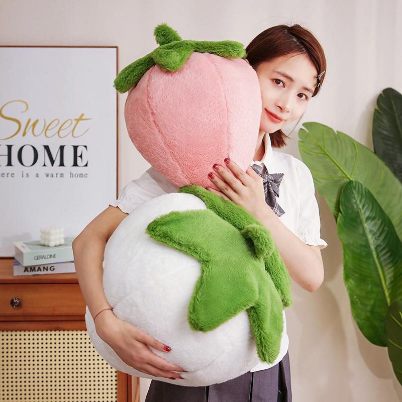 1pc 23/35cm Strawberry Pillow Plush Toy Handmade Doll Cartoon Anime Cute Cushion Home Decoration Children's Birthday Gift Toy