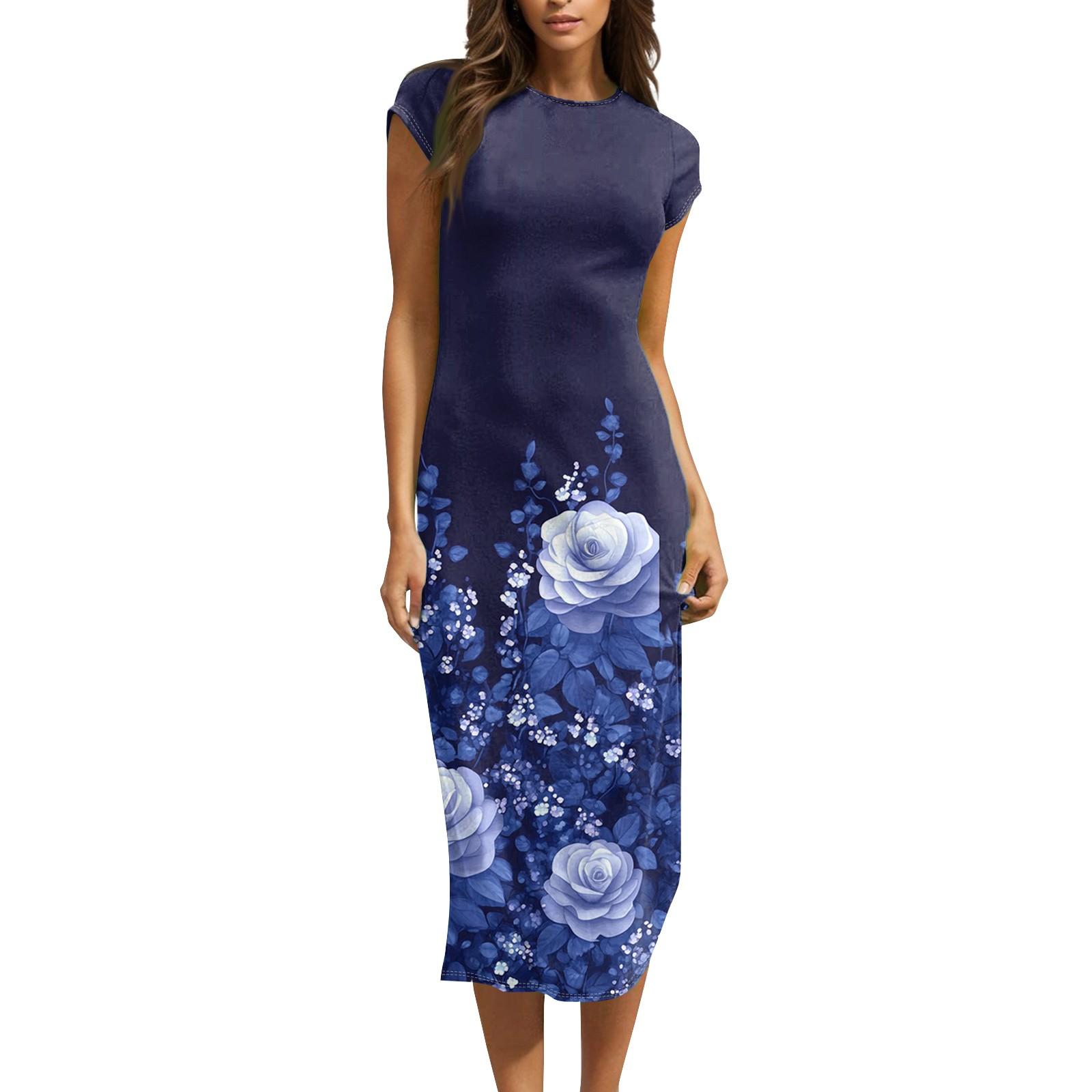 

Женские платья миди с коротким рукавом и воротником-хомут, весна-лето, вечернее платье L