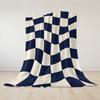 Wavy Checkerboard Flannel Blanket Warm Soft Halloween Christmas Couch Warm Cozy Decorative Decor Gift for All Season