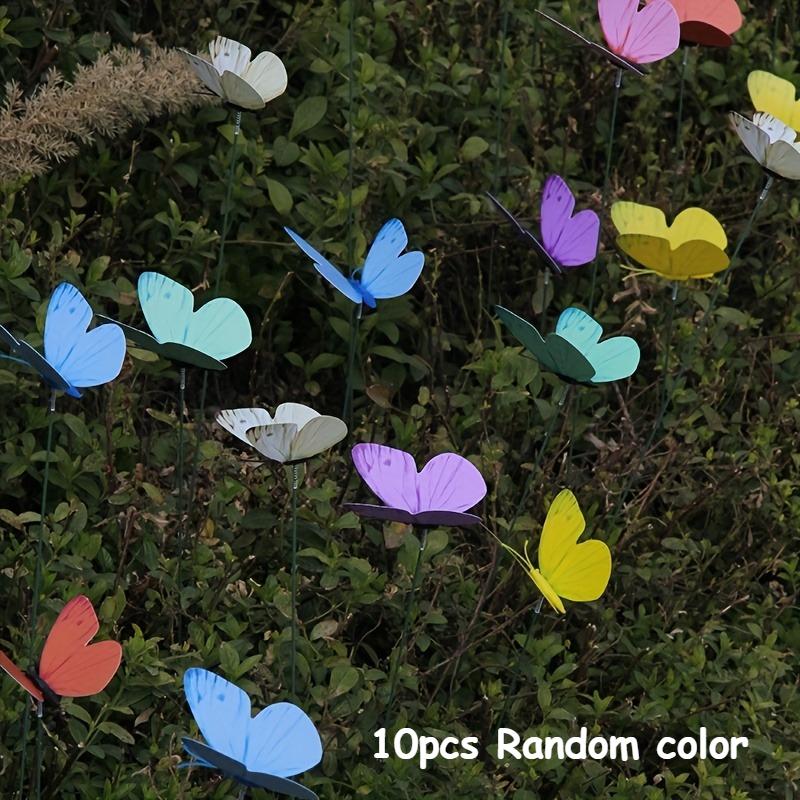 

10pcs Butterfly Decorative Garden Stake, Plastic Yard Sign With Stake For Garden Decor, Halloween Decor, Fall Decor, Wedding