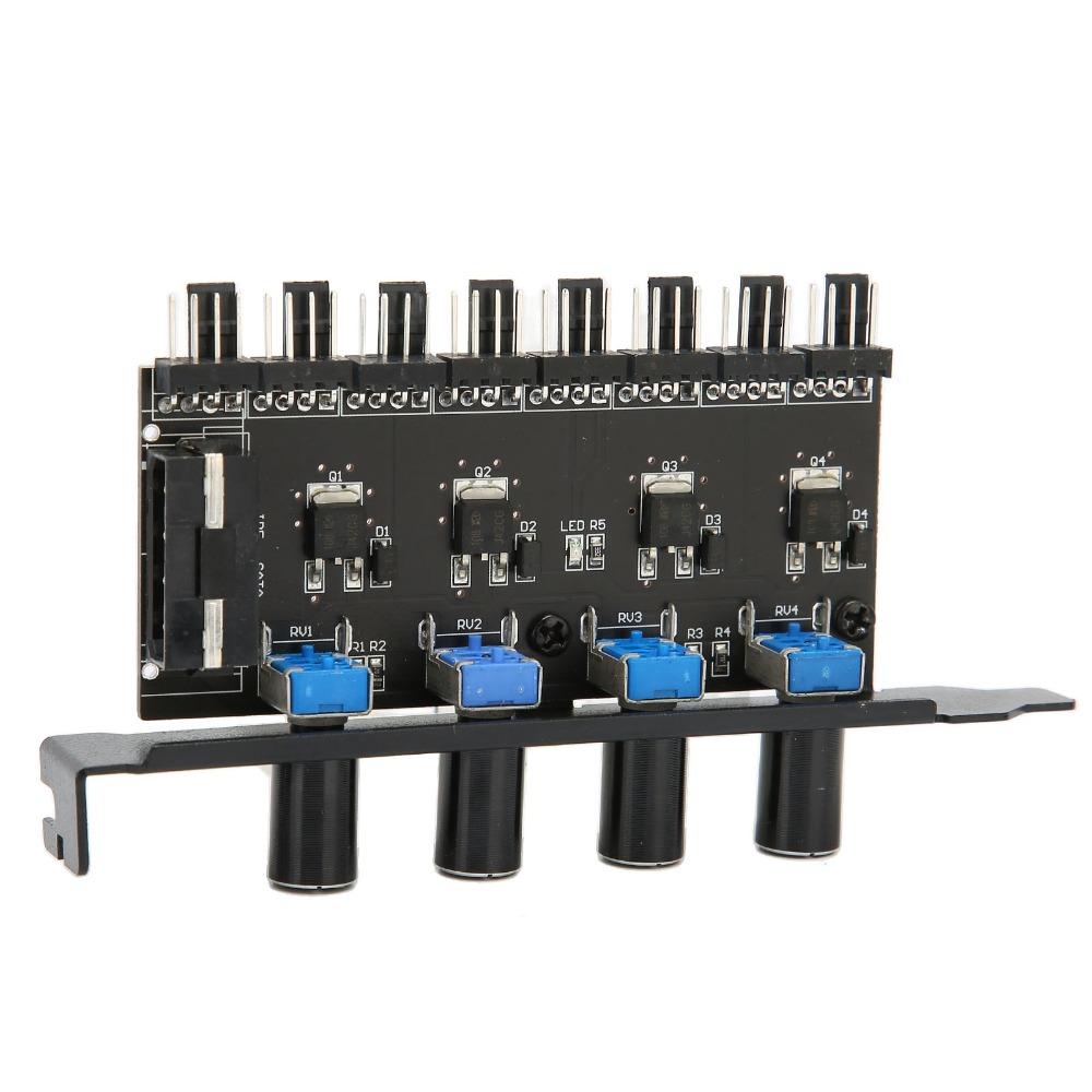 Practical 4 Knob Design PC Fan Hub 8 Channels 72W Fan Speed Controller PWM Fan Hub VGA Cooling