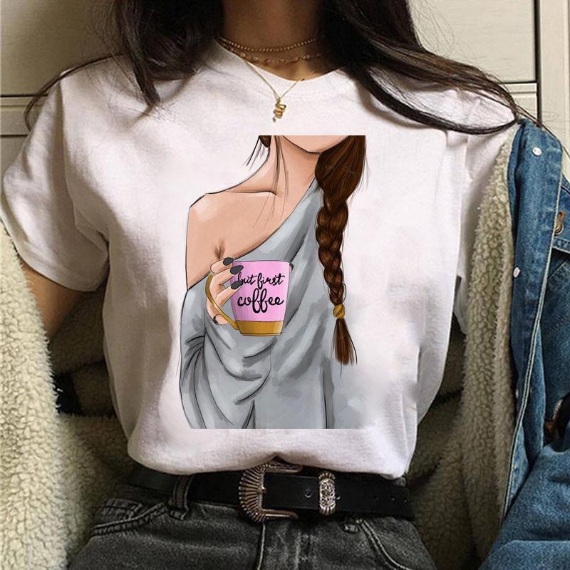Sommer Urbanes Mädchen Übergröße Rundhals Bedruckt Cartoon Locker Baumwolle Kurzarm Oberteil T-Shirts Damen