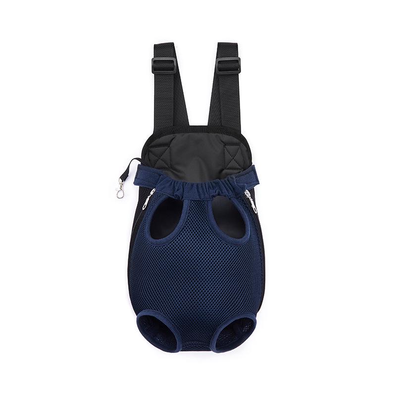 Pet Double Shoulder Backpack: Breathable Mesh for Cats & Dogs - Comfortable, Portable, & Outdoor-Ready Small темно-синий