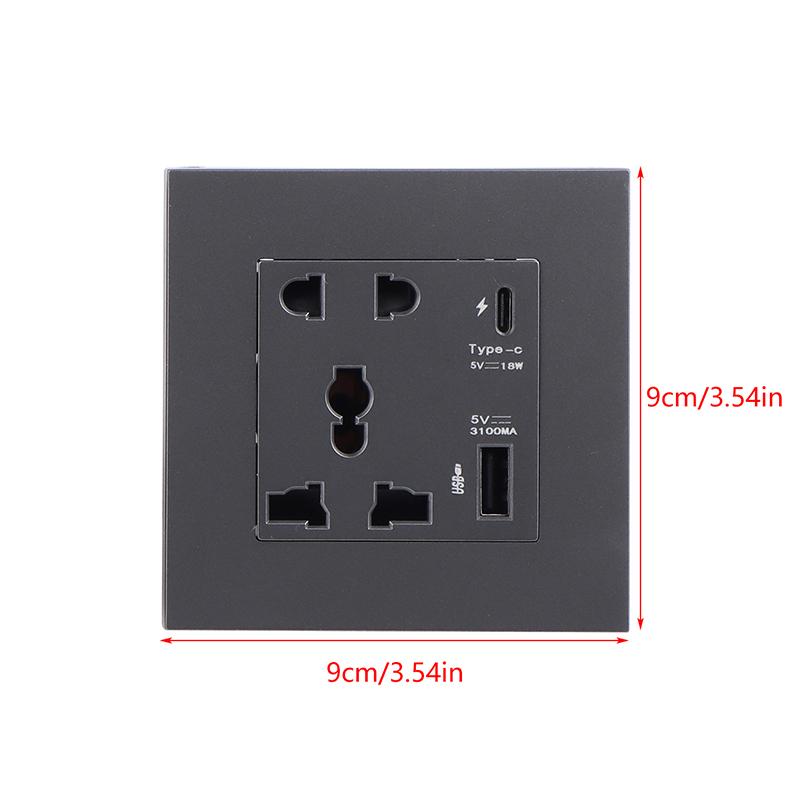 Type C Port Socket Power 4000Ma Usb Outlet Household Embedded Wall Power Usb Outlet Modern Electrical Wall Panel For Home Office
